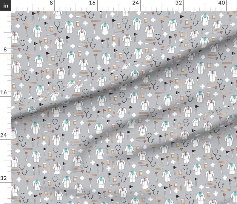 Doctor Fabric Doctor/medical Fabric by Littlearrowdesign Etsy