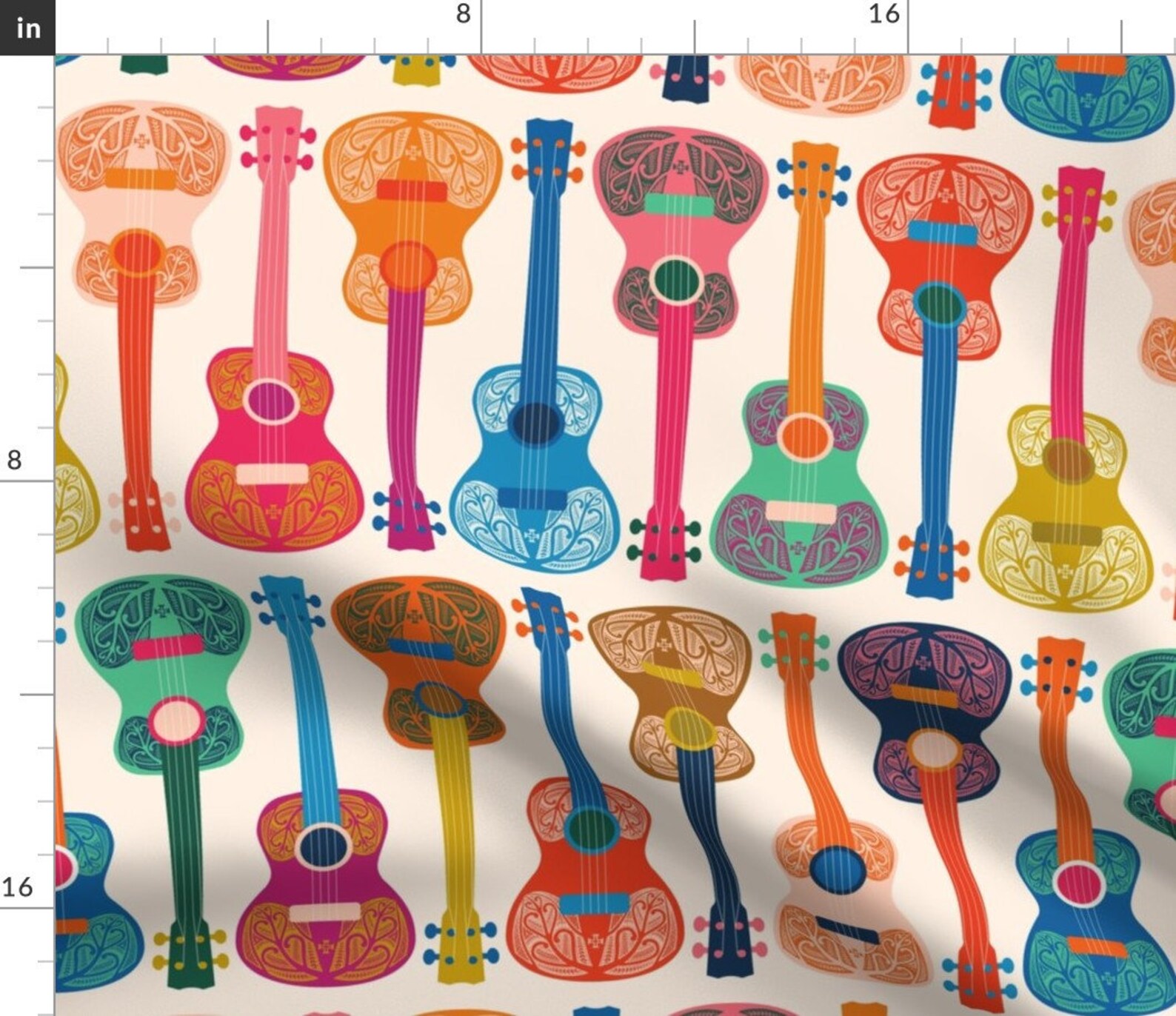 Bright Ukuleles Fabric Hawaiian Ukulele By Pakanta Handmade Etsy