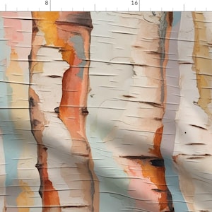 Cabincore Fabric - Watercolor Birch Bark by kris_obrien - Abstract Forest Woodland Trees Faux Texture Fabric by the Yard by Spoonflower imagen 1