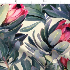 Proteas Fabric - Painted Protea Floral Extra Large Version By Micklyn - Proteas Floral Botanical Cotton Fabric By The Yard With Spoonflower