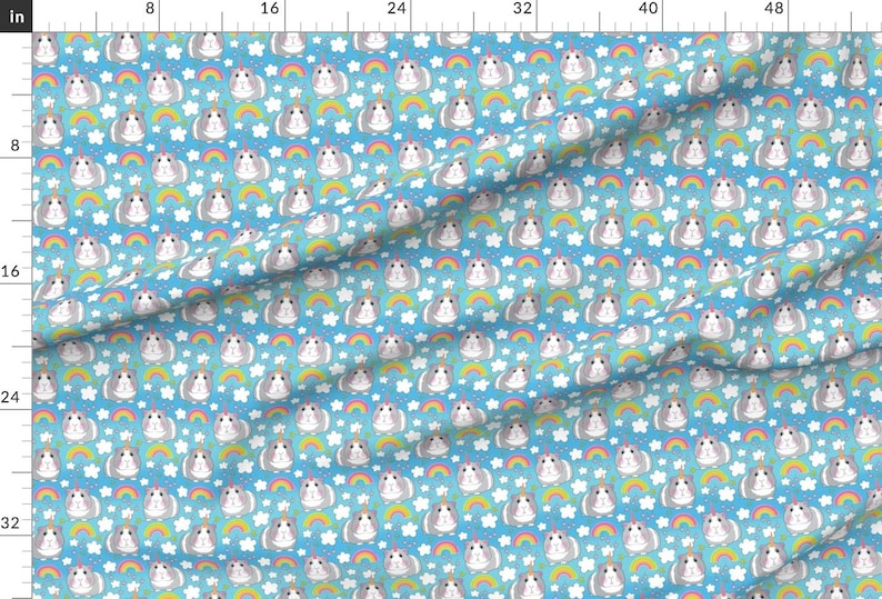 Guinea Pig Unicorn Fabric - Guinea Pig Unicorns-And-Rainbows By Lilcubby - Guinea Pigs Rainbows Cotton Fabric By The Yard With Spoonflower image 2