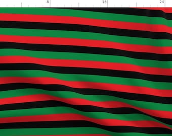 Red Black Green Flag Fabric - Red Black Green Pan African Flag By Mtothefifthpower - Flag Cotton Fabric By The Yard With Spoonflower