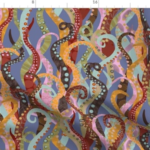 Octopus Tentacles Fabric - Octopus Tentacles by amy_hadden - Colorful Squids Nautical Coastal Ocean Beach  Fabric by the Yard by Spoonflower
