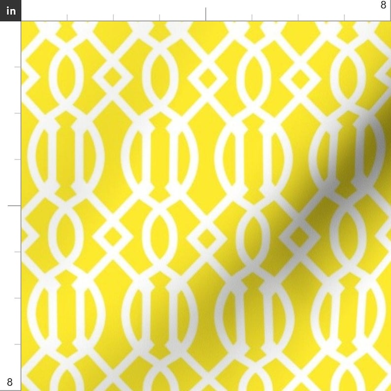 Trellis Fabric Yellow Trellis by Lattice Etsy