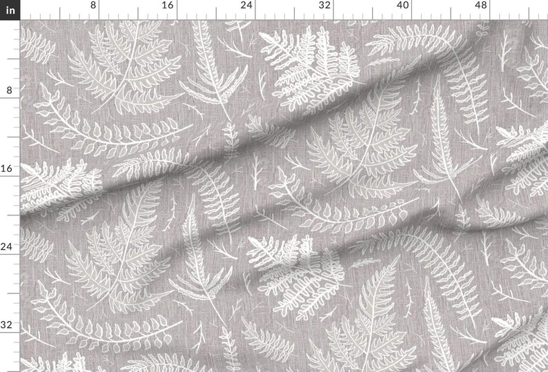 Neutral Bedding Fabric - Fern Airy Taupe Woodland Neutral By Bridgettstahlman - Neutral Bedding Cotton Fabric By The Yard With Spoonflower image 2
