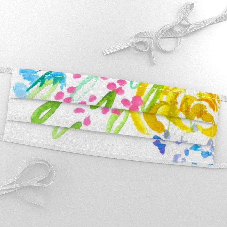 Watercolor Floral Fabric Botanical Sketchbook Large Scale Etsy