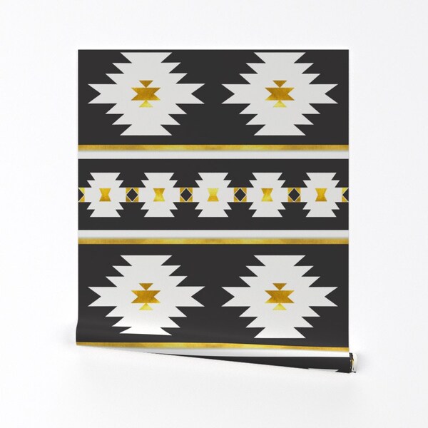 Gold Aztec Wallpaper Etsy