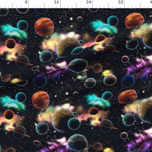 Space Fabric Space and Planets by Jadegordon Outer Space - Etsy