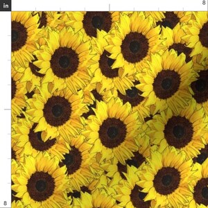 Sunflowers Fabric Sunflowers Are Us By Linsart Sunflower Floral Flowers Botanical Summer Yellow Cotton Fabric By The Yard With Spoonflower image 2