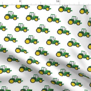 Farm Tractor Fabric - Green Tractors - Farming By Littlearrowdesign - Farm Equipment Country Crop Cotton Fabric By The Yard With Spoonflower