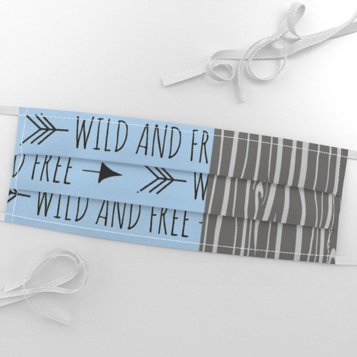 Baby Blue Quilt Fabric Baby Blue Black and Grey Deer Etsy