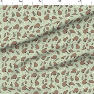 Kiwi Bird Fabric - Kiwi Bird By Svaeth - Kiwi Bird Fern Plant Nature Home Decor Upholstery Cotton Fabric By The Yard With Spoonflower image 2