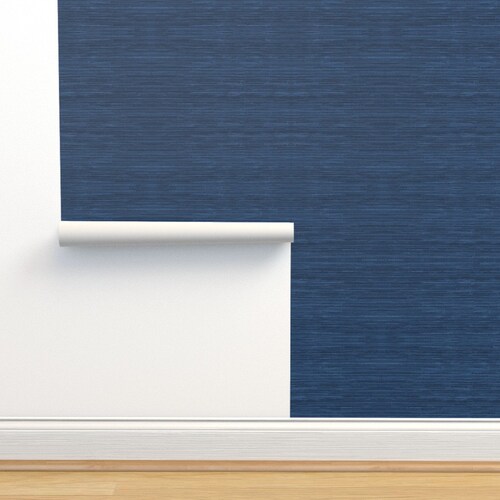Navy Blue Natural Grasscloth Wallpaper - Etsy