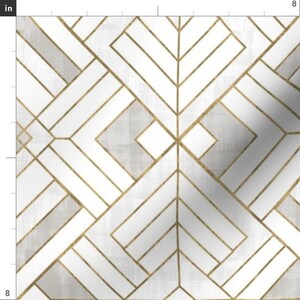 Textile Design Geometric Fabric - Lennox Vintage White Gold By Crystal Walen - Textile Design Cotton Fabric By The Yard With Spoonflower image 3