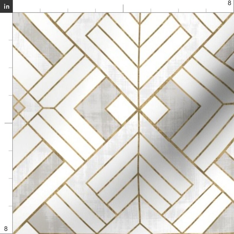 Textile Design Geometric Fabric - Lennox Vintage White Gold By Crystal Walen - Textile Design Cotton Fabric By The Yard With Spoonflower image 3