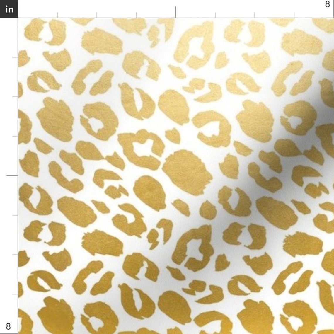 Gold Leopard Print Fabric Gold Leopard Print by Jenlats Etsy