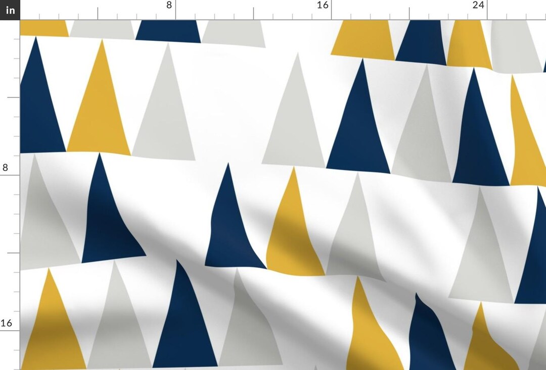 Arrows Fabric - Tall Triangles by Red_raspberry_design - Blue Yellow ...