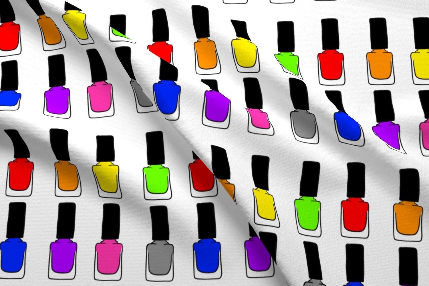 Rainbow Nail Polish Fabric Rainbow Nail Polish By Etsy