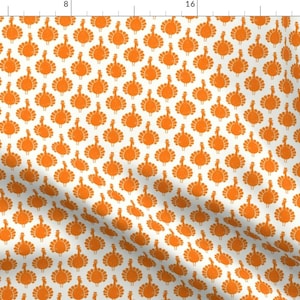 Turkey Fabric - Turkeys Orange On Cream By Littlearrowdesign - Turkey Thanksgiving Holiday Decor Cotton Fabric By The Yard With Spoonflower