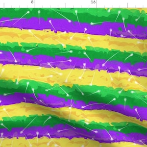 Mardi Gras Fabric - Mardi Gras Sparkle By Argyleimp - Green Yellow Purple New Orleans Stripes Cotton Fabric By The Yard With Spoonflower