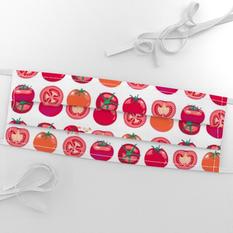 Tomato Fabric Tomato Polka Splat by Coggon roz Robinson Etsy