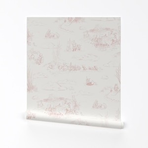 Carta da parati rimovibile e adesiva rosa pastello Pooh - Winnie The Pooh rosa cipria - Decorazione murale - Winnie-the-pooh di at_the_cottage