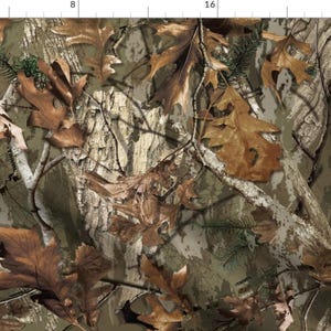 Oak Leaf Camo Fabric - Woodland By Mb4studio - Brown Green Forest Camouflage Military Hunting Cotton Fabric By The Yard With Spoonflower