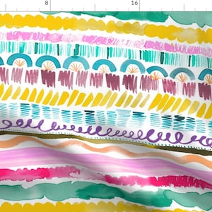 Abstract Fabric - Garland Watercolor By Ninola-Design - Painterly Colorful Rainbow Kids Boy Girl Cotton Fabric By The Yard With Spoonflower