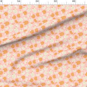 Boho Autumn Apparel Fabric - Pink Boho Pumpkins by kelsipope - Fall Pumpkin Halloween Thanksgiving Harvest Clothing Fabric by Spoonflower zdjęcie 2