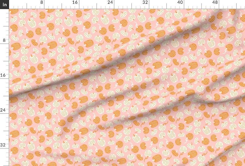 Boho Autumn Apparel Fabric - Pink Boho Pumpkins by kelsipope - Fall Pumpkin Halloween Thanksgiving Harvest Clothing Fabric by Spoonflower zdjęcie 2