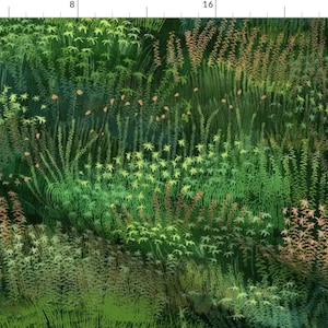 Woodland Forest Fabric - Haircap Mosses by minnacinnamon - Moss Garden Botanical Green Zen Nature Fabric by the Yard by Spoonflower