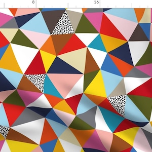 Colorful Happy Geometric Colorful Triangle Fabric - Fractures By Katerhees - Colorful Happy Cotton Fabric By The Yard With Spoonflower