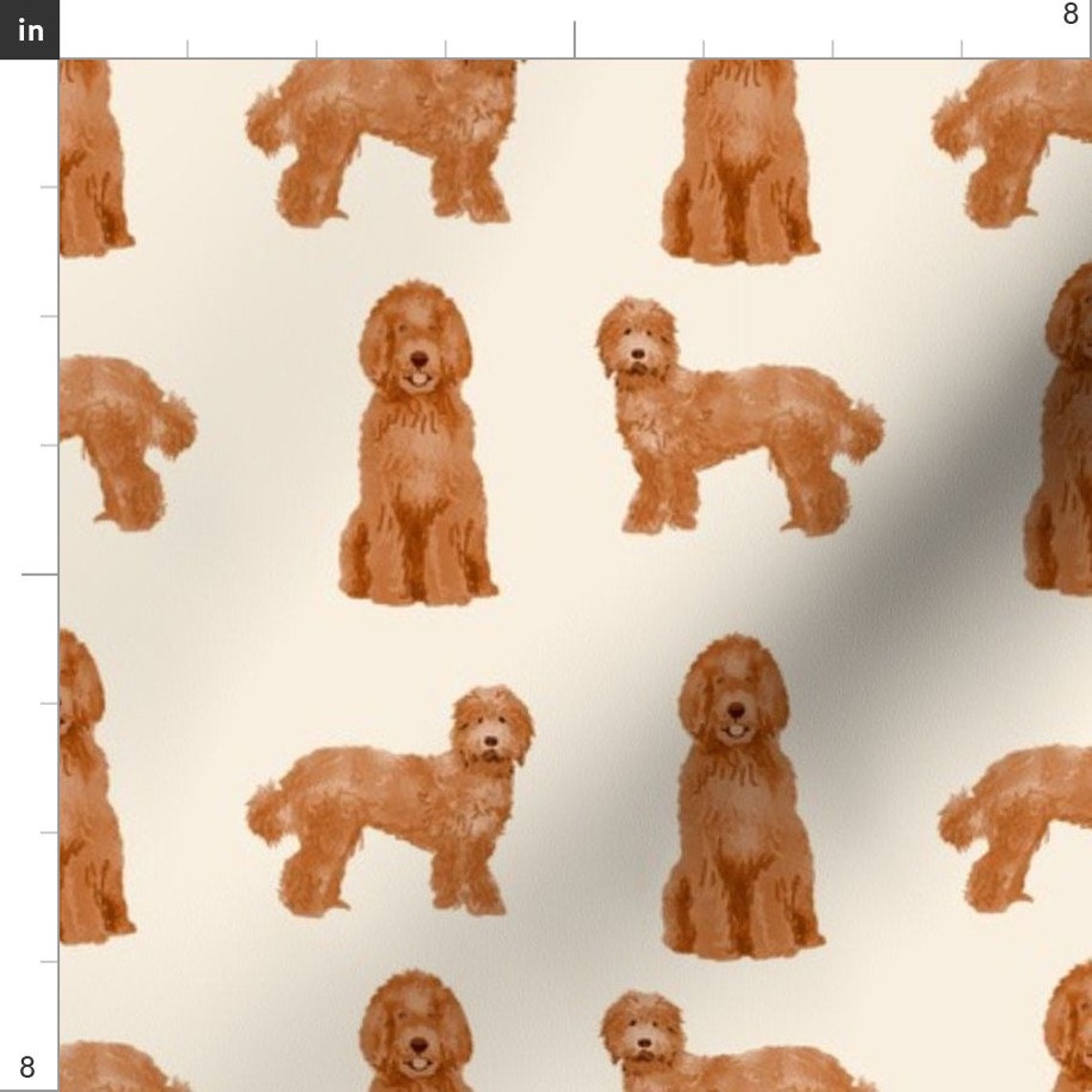Labradoodle Dog Pattern Fabric Apricot Labradoodle Design Etsy