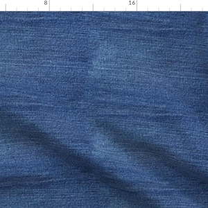 Denim Effect Fabric - Faux Denim Solid By Littlearrowdesign - Dark Washed Imitation Texture Look Cotton Fabric By The Yard With Spoonflower