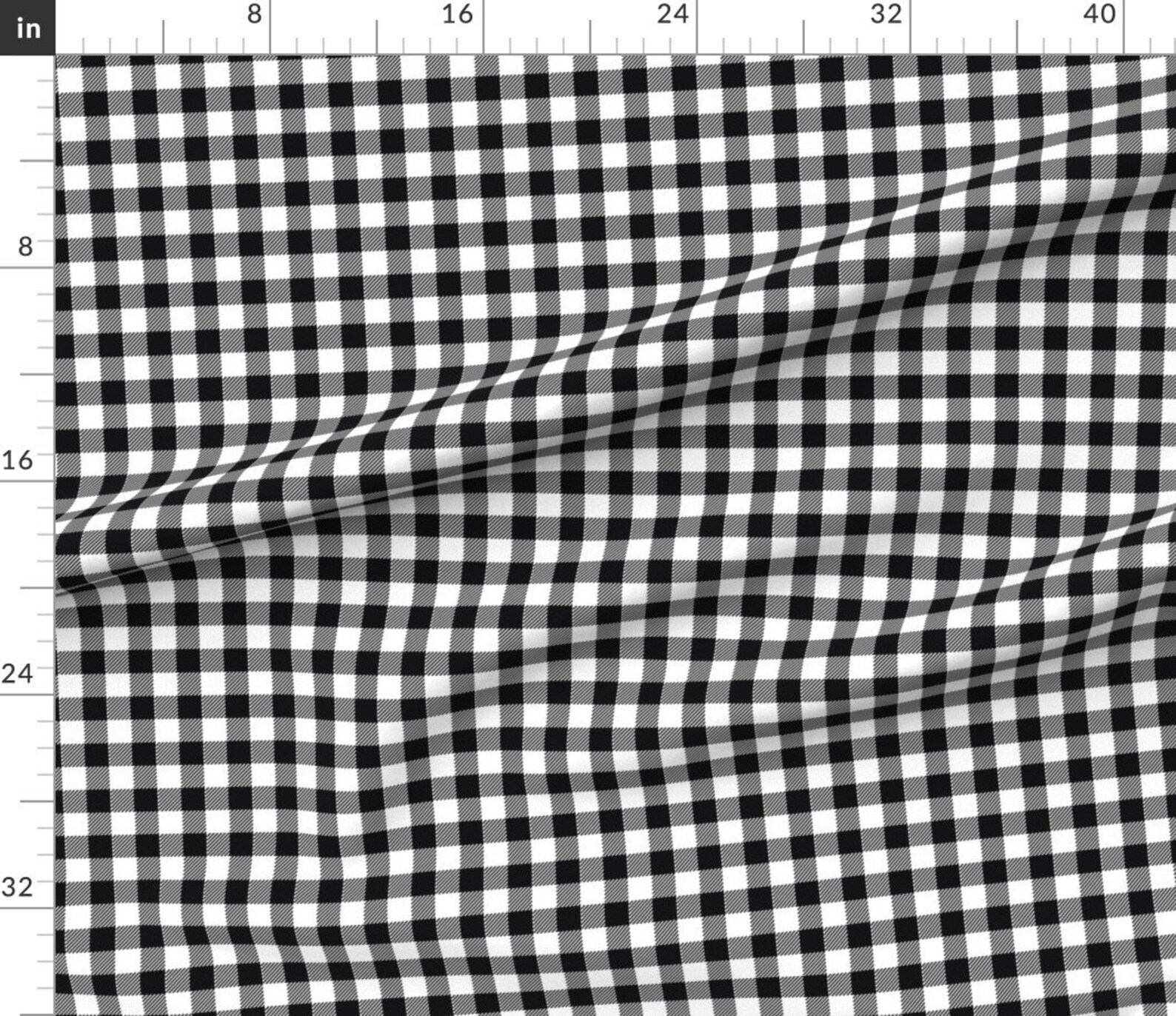Buffalo Check Fabric 90'S Buffalo Check Plaid in Black - Etsy