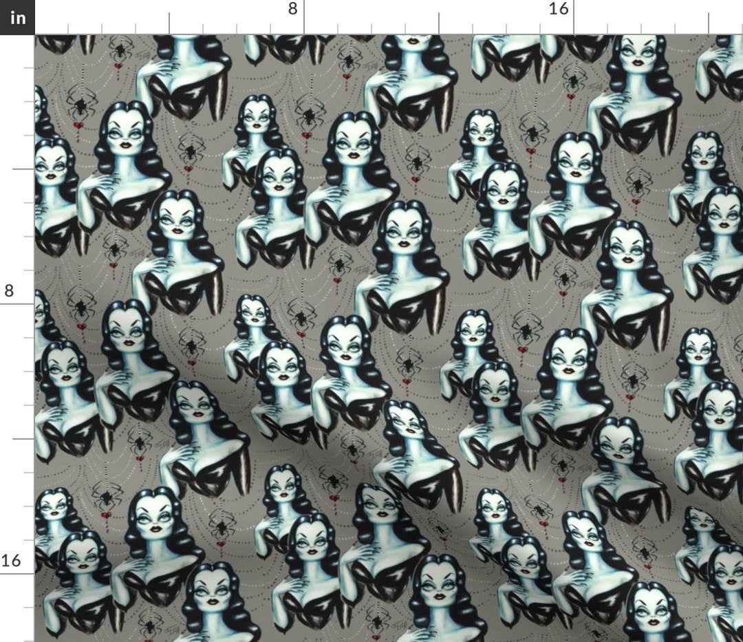 Goth Gray Vampires Fabric Vampire Vixen by Miss Fluff Goth Halloween