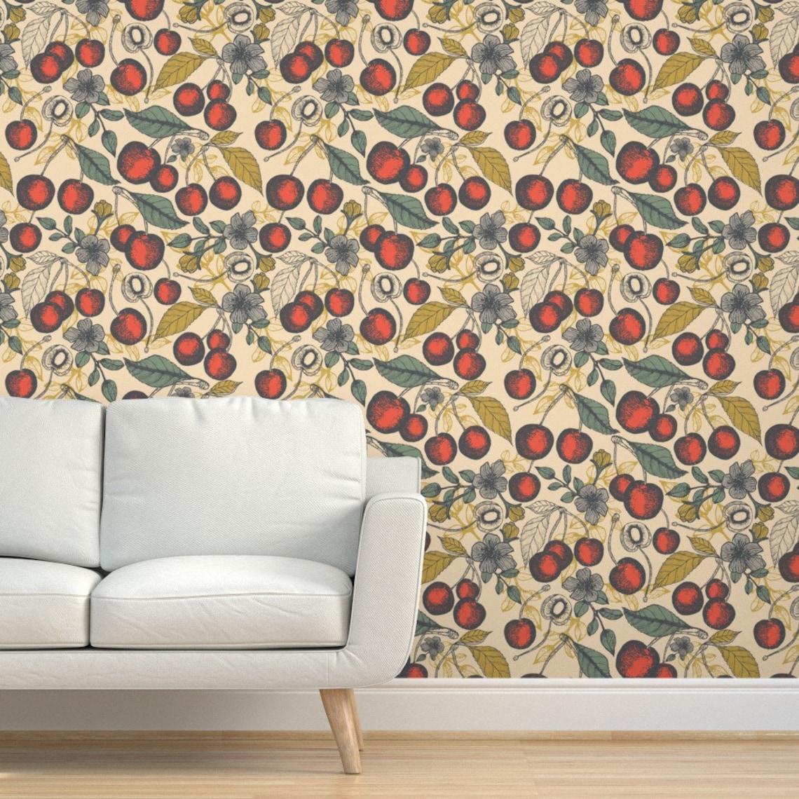 Vintage Style Cherry Wallpaper Cherry Flavor by Latoblab - Etsy