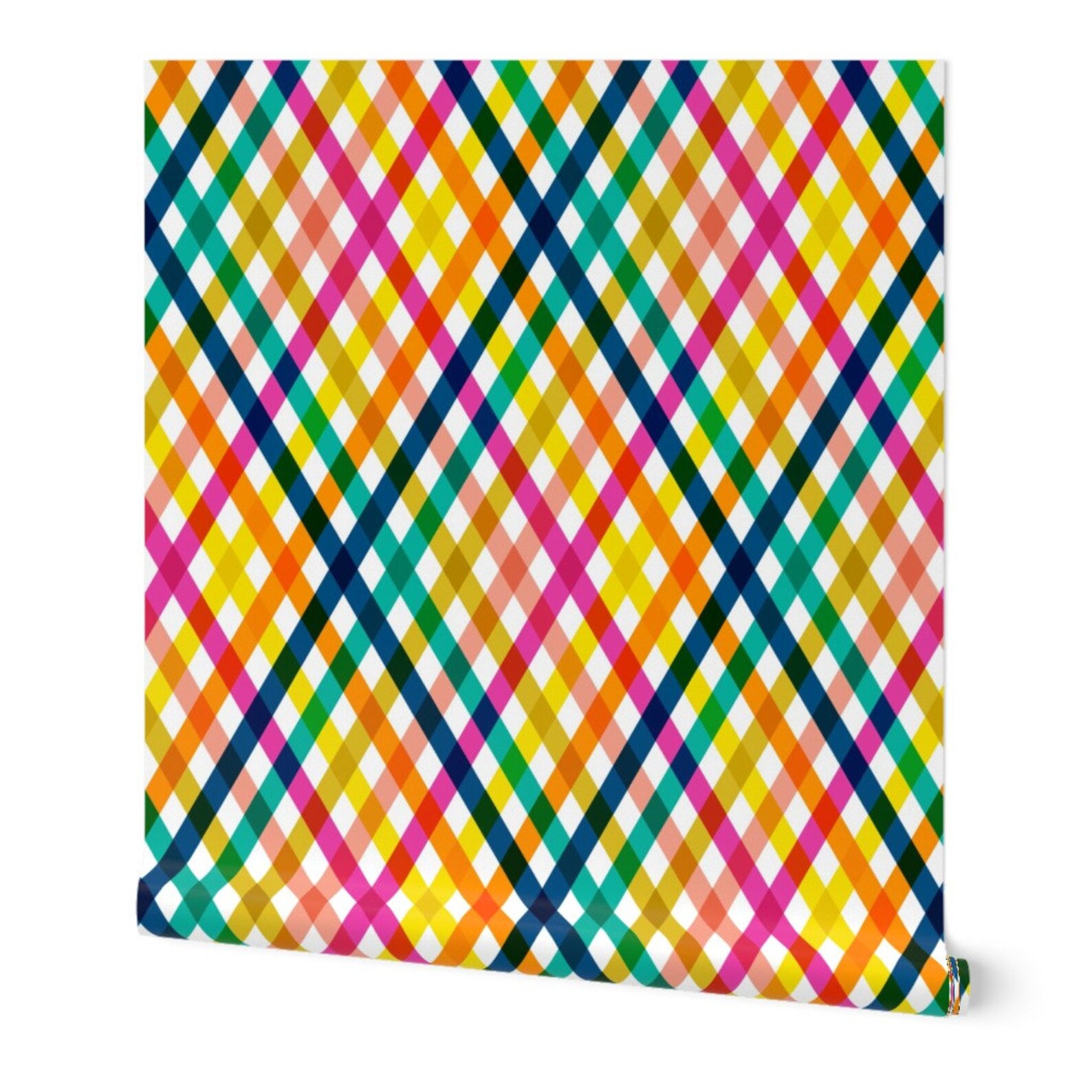 Gingham Wallpaper Birchdale Multi Maxi Plaid Diamonds Etsy