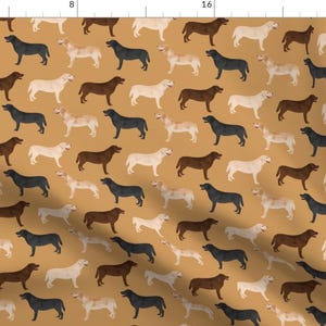 Labrador Retriever Dogs- Yellow Lab Chocolate Lab Black Lab Labrador Fabric By Petfriendly - Dog Cotton Fabric by the Yard with Spoonflower image 1