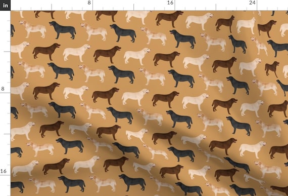 Labrador Retriever Dogs- Yellow Lab Chocolate Lab Black Lab Labrador Fabric By Petfriendly - Dog Cotton Fabric by the Yard with Spoonflower