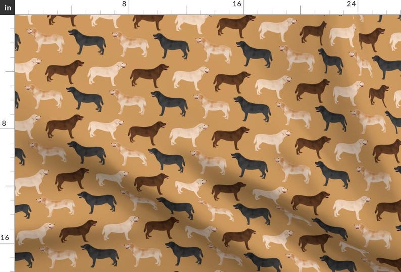Labrador Retriever Dogs- Yellow Lab Chocolate Lab Black Lab Labrador Fabric By Petfriendly - Dog Cotton Fabric by the Yard with Spoonflower image 1