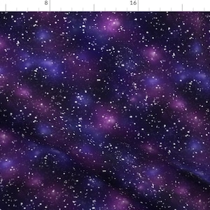 Dreamers Lila Galaxie Sternennacht Stoff - Galaxie von Analinea - Dreamers Sternengalaxie Baumwollstoff Massenware mit Spoonflower