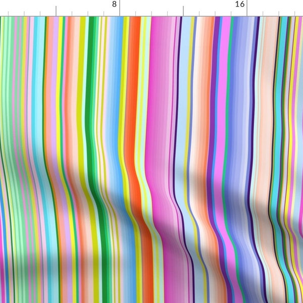 Serape Fabric - Springtime Serape Stripes By Theartwerks - Mint Blue Pink Fuchsia Purple Spring Cotton Fabric By The Yard With Spoonflower