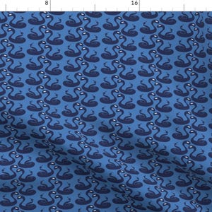Blue Rattlesnake Fabric - Larageorgine Cold Hearted Snake By Larageorgine - Snake Blue Nighttime  Cotton Fabric By The Yard With Spoonflower