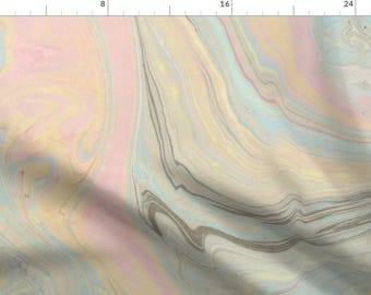 Marbled Fabric - Marbled 3 By Owlandchickadee - Marbled Pastel Modern Home Decor Upholstery Cotton Fabric By The Yard With Spoonflower