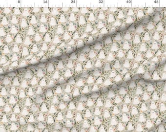 Halloween Extra Wide Sateen Fabric Cottagecore Floral Whimsical Gothic Spooky Fabric By The Yard Whimsy Ghost Garden by hipkiddesigns
