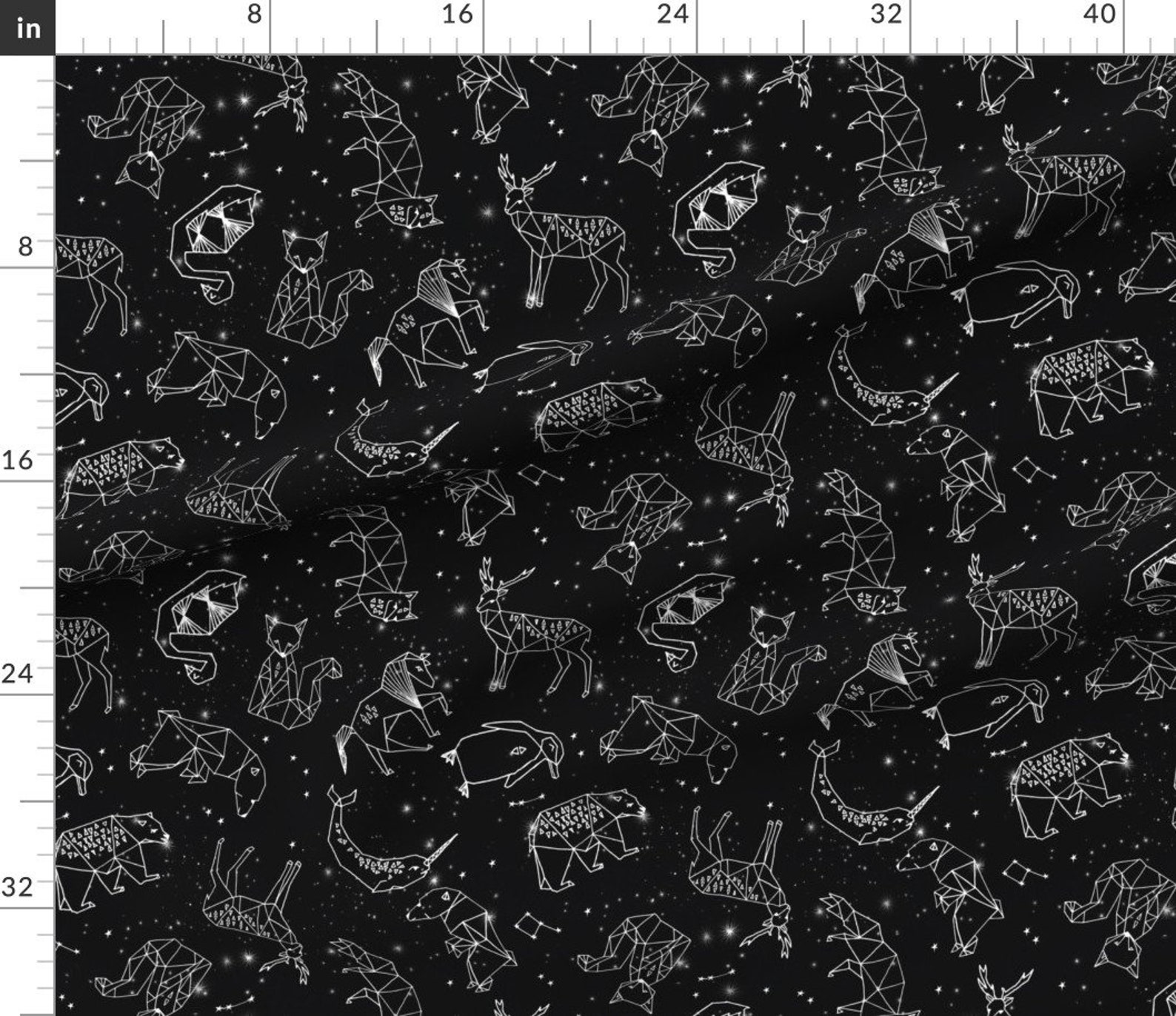 Constellations Fabric Constellations // Black and White | Etsy