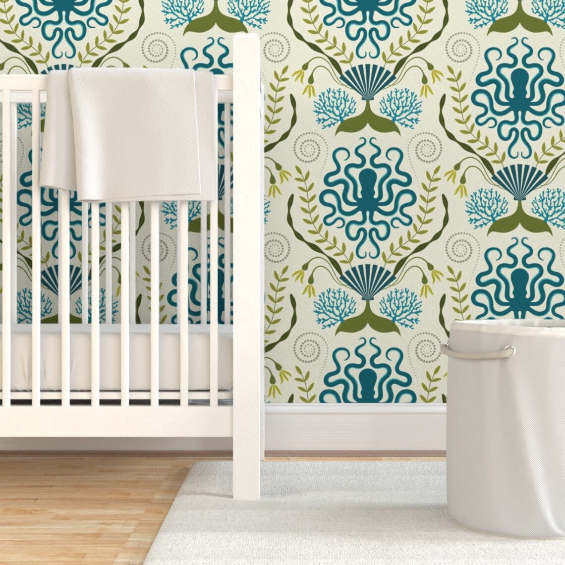 Victorian Nautical Wallpaper Nautical Damask by Katerhees Etsy