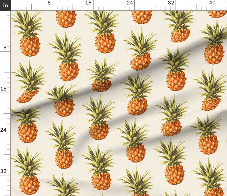 Vintage Pineapple Fabric Vintage Pineapple by Jamiemgodfrey Etsy