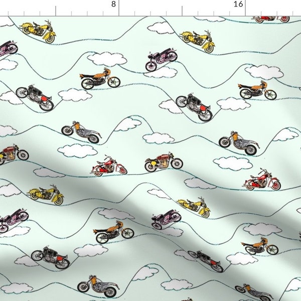 Moving Motorcycles Fabric - Freedom Motorcycles By Lucybaribeau - Motorcycles Cotton Fabric By The Yard With Spoonflower